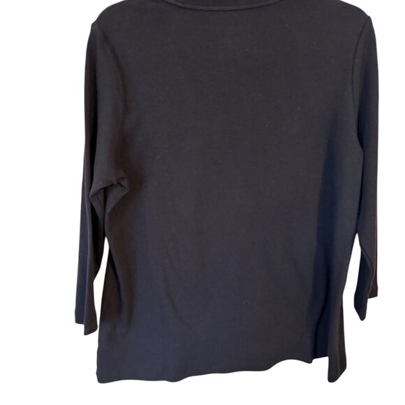 NWT KIM ROGERS BLACK PERFECTLY SOFT EASY CARE TEE   MEDIUM/PETITE   #9 - Picture 3 of 7